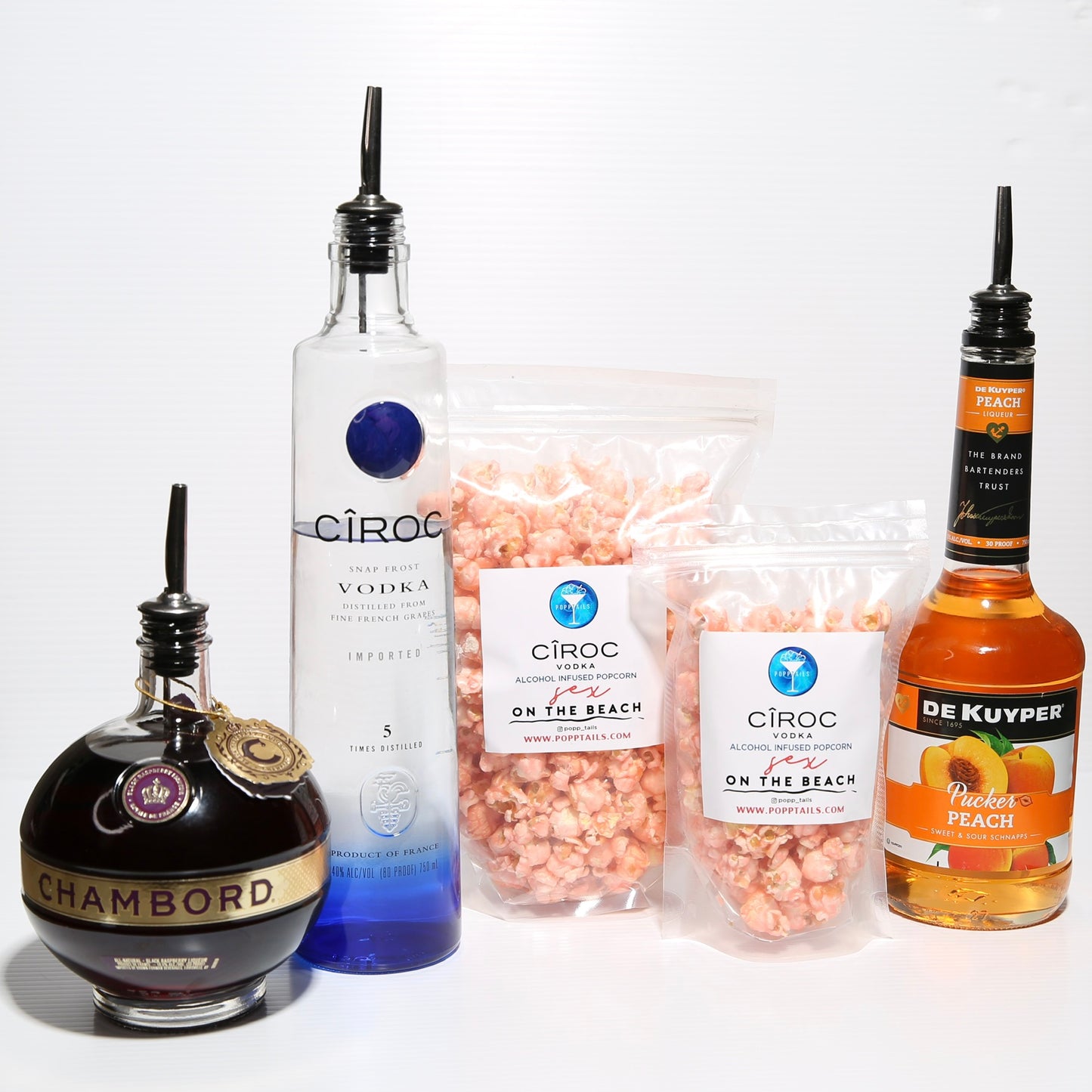 Alcohol Infused Popcorn Cocktail (Sex On The Beach)