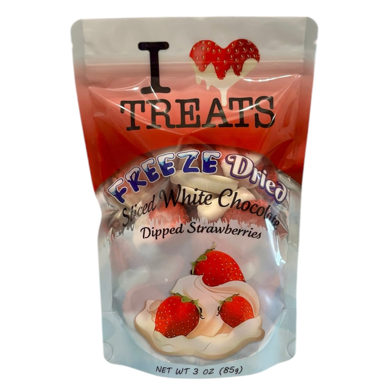Freeze Dried White Chocolate Covered Strawberries (3 oz)
