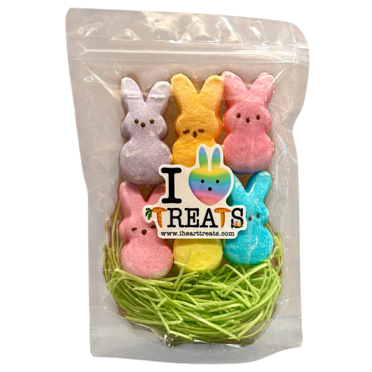 Freeze Dried Easter Peeps (6) With Edible Grass